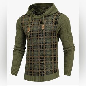 Men's hoodie with multicolored striped design for autumn and spring